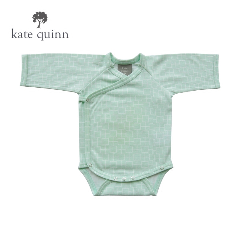 美国进口kate quinn有机棉童装印花宝宝包屁衣新生儿连体衣爬服