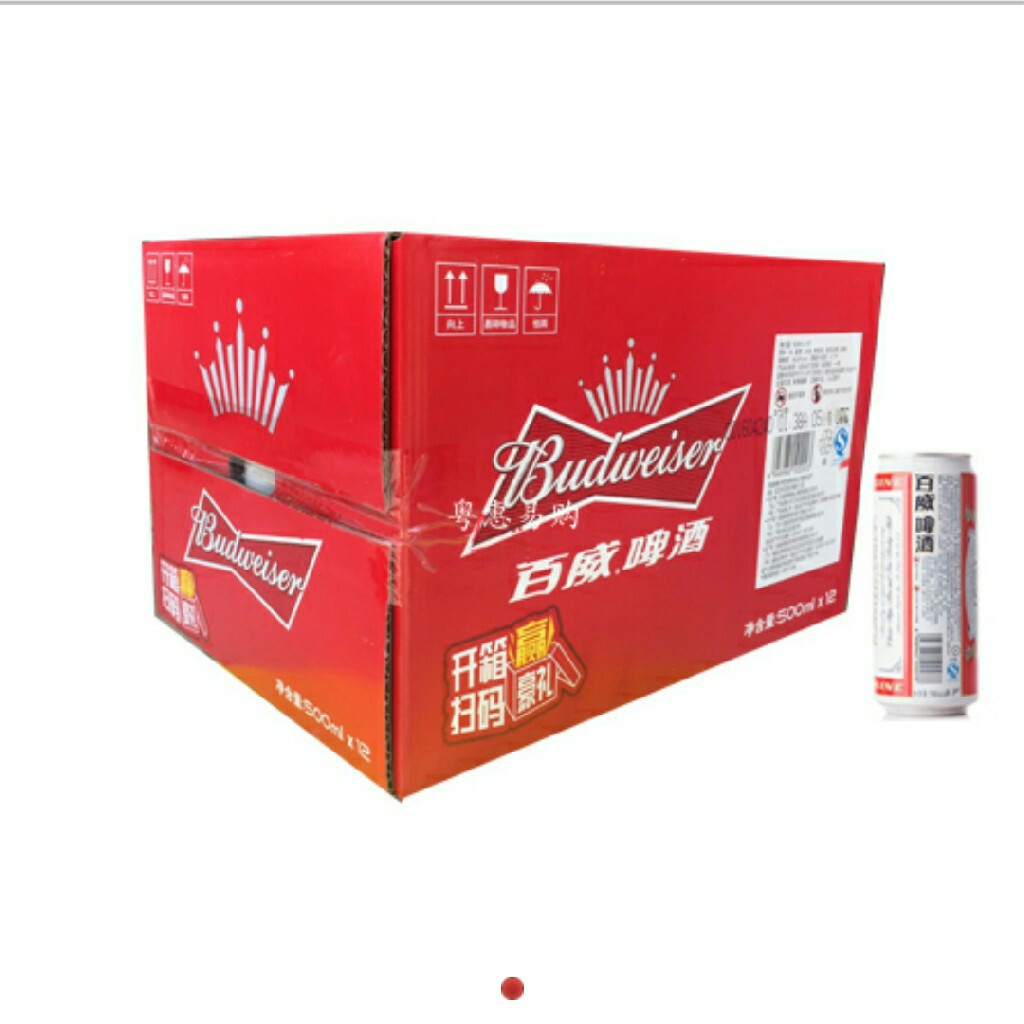 高罐装百威啤酒500ml1×12罐
