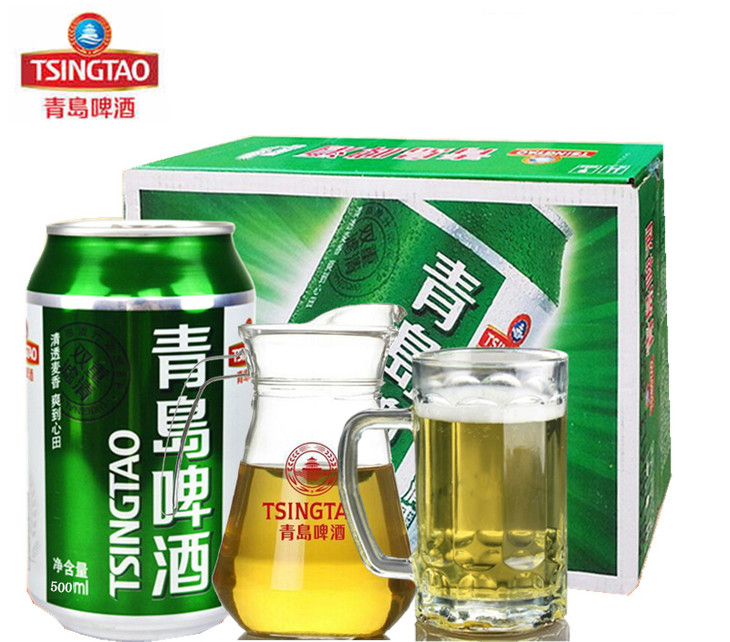 【青岛啤酒】清爽8度 易拉罐装500ml*12罐/箱(一件送酒壶一个送完即止