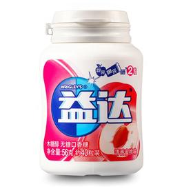 【百汇到家】益达无糖木糖醇口香糖蜜桃味1瓶约40粒 口气清新戒烟提神糖
