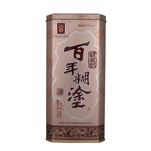 33度百年糊涂银世纪450ml浓香型白酒 礼盒装