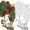 竖幅工笔花鸟白描底稿-周彦生牡丹-《贵紫娇红》-多种白描尺寸可选-QN15 商品缩略图0