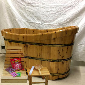 泡澡木桶1.2米-双边无盖1200X650X650