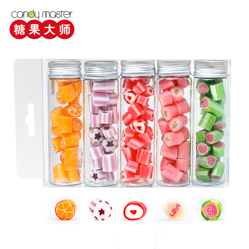candy master糖果大师澳洲手工糖果水果切片糖150g五连瓶促销装