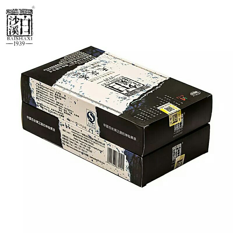 安化黑茶 正宗湖南特产黑茶茶叶送礼白沙溪天茯茶1kg手筑金花茯砖