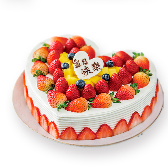 草莓蛋糕心形情侣夹心水果奶油生日蛋糕连云港3小时