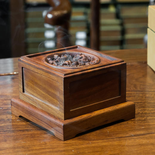 荷韵花梨盘香盒两件套 商品图1