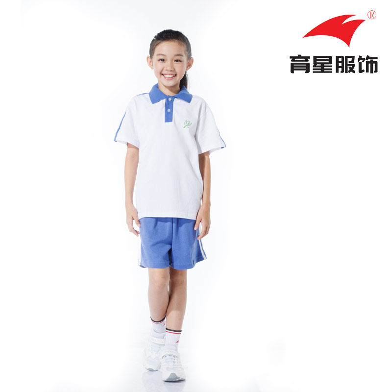 深圳校服小学生校服女生夏季运动服套装纯棉t恤短裤育星正品包邮