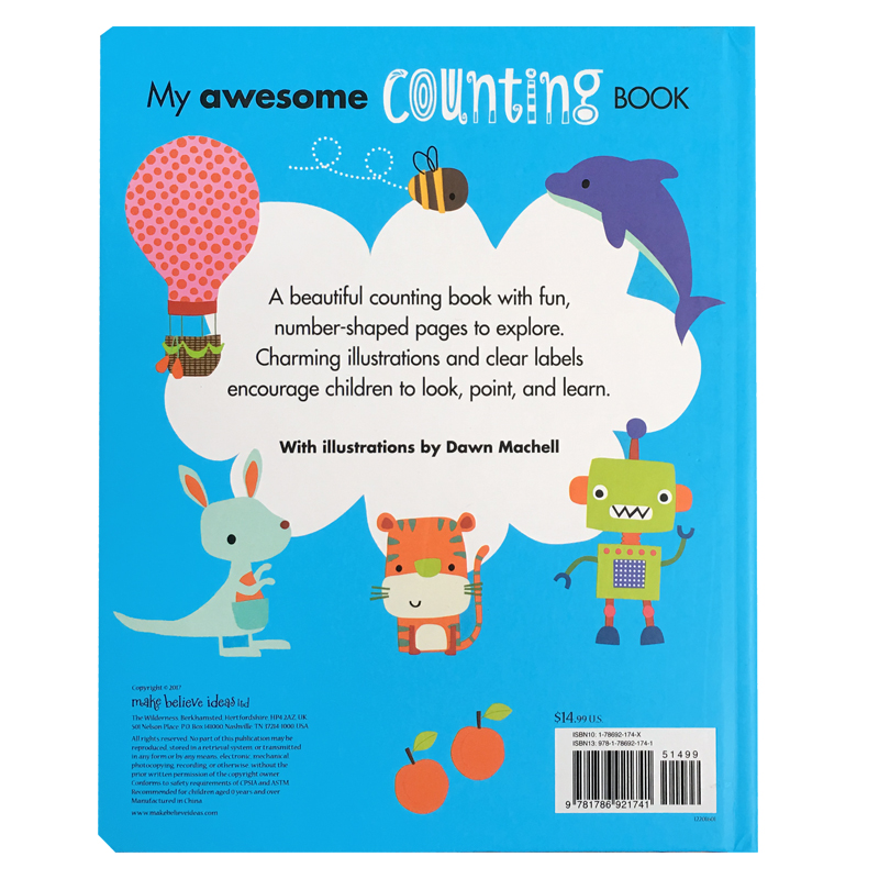 英文原版绘本书my awesome counting alphabet book 1-20 字母书 3-6