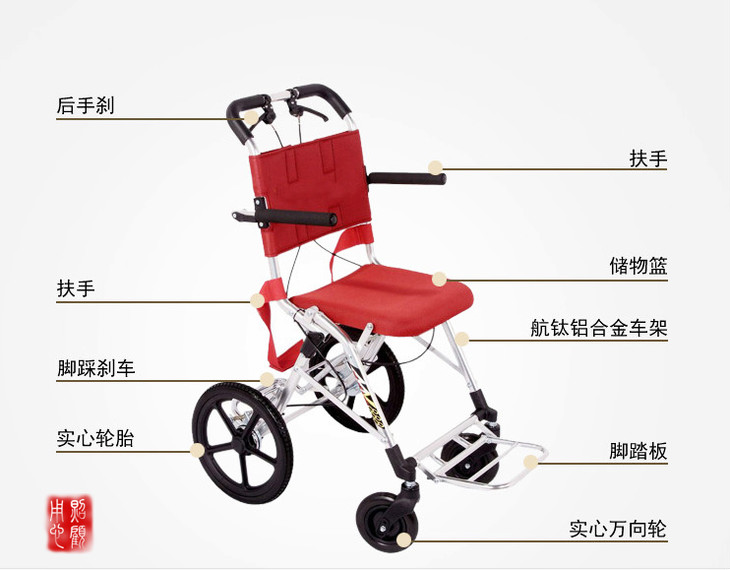 日本进口便携式折叠轮椅-飞机火车出行必备