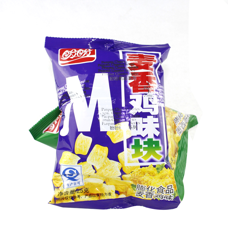 【食品】盼盼麦香鸡/烧烤牛排味块/香蕉味酥 25g/袋