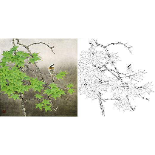 工笔花鸟白描底稿-周彦生《岚》斗方小品册页-多种白描尺寸可选-QN33 商品图0