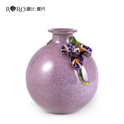 【彼达思】珐琅彩 幸福鸢尾-花瓶（圆） 商品图1