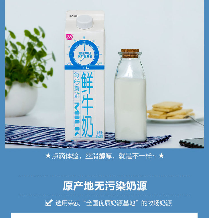 屋顶盒纯鲜牛奶(l)950ml/盒 单价12.9元/盒