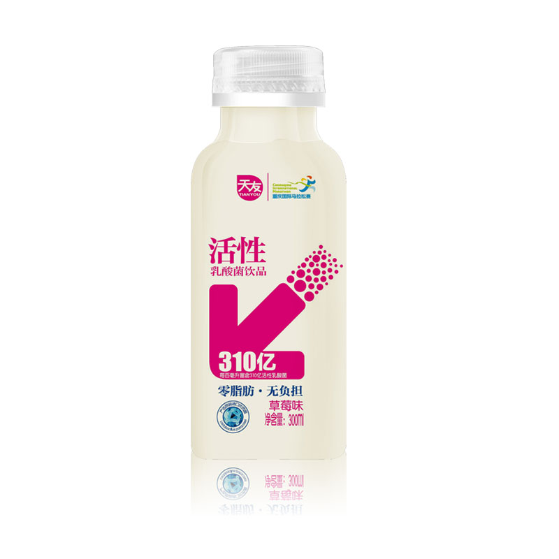 天友草莓味活性乳酸菌饮品300ml 单价7.5元/瓶