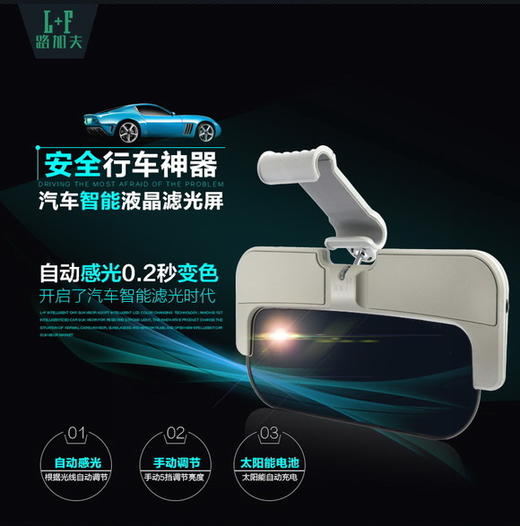 【开车神器】太阳能遮阳镜汽车智能液晶滤光屏遮阳板智能变色 商品图3