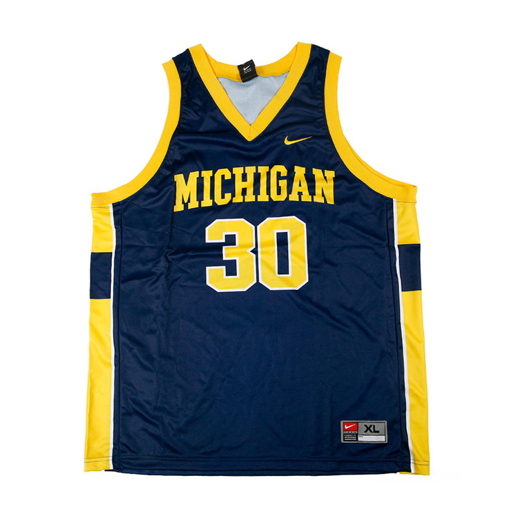 nike ncaa michigan 密歇根大学 nbre0112030rxlg 球衣30号 xl