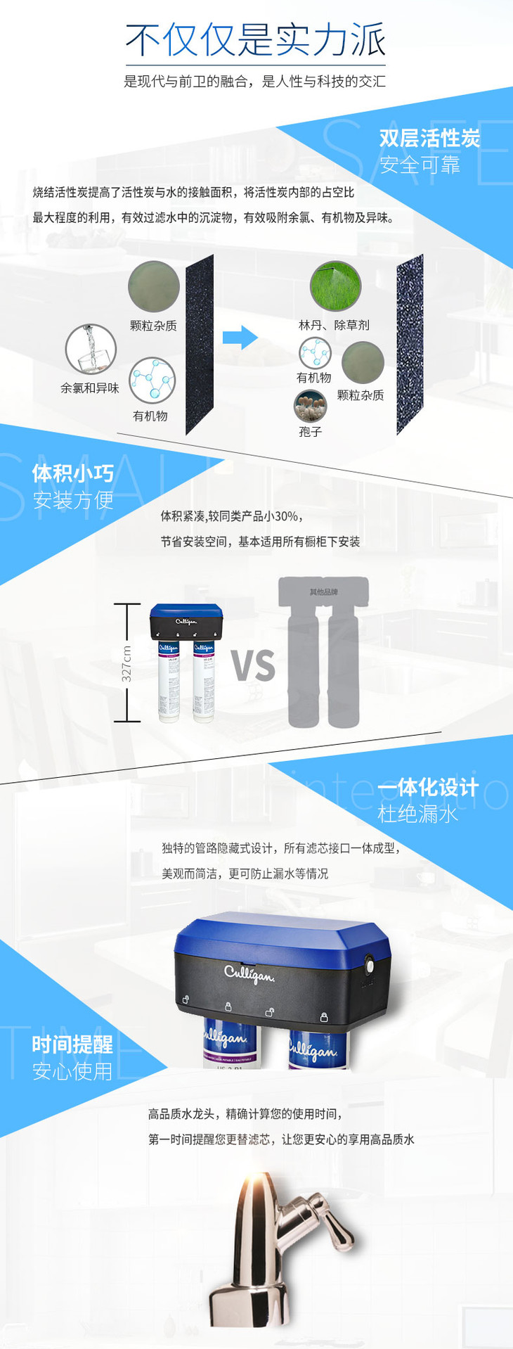 美国进口康丽根culligan净水器us-2家用净水机直饮机过滤器