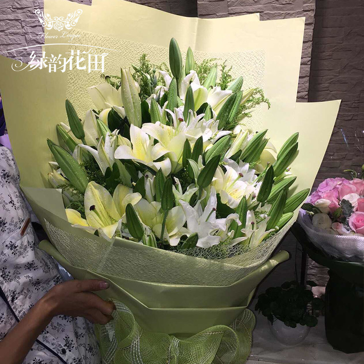 99朵百合花束-送女朋友家人生日祝福求婚纪念日七夕情人节浪漫惊喜