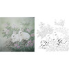 工笔动物白描底稿-李保山《玉兔》-斗方小品册页-多种白描尺寸可选-EL02 商品缩略图0