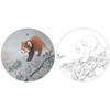 工笔动物白描底稿-李保山-小猫熊小品-多种白描尺寸可选-EL08 商品缩略图0