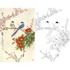 竖幅工笔花鸟白描底稿-金鸿钧-梅花山茶花《冬艳》-多种白描尺寸可选-JR07 商品缩略图0