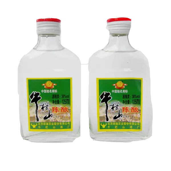 牛栏山陈酿小瓶装38°白酒 125ml(白瓶单色标签)