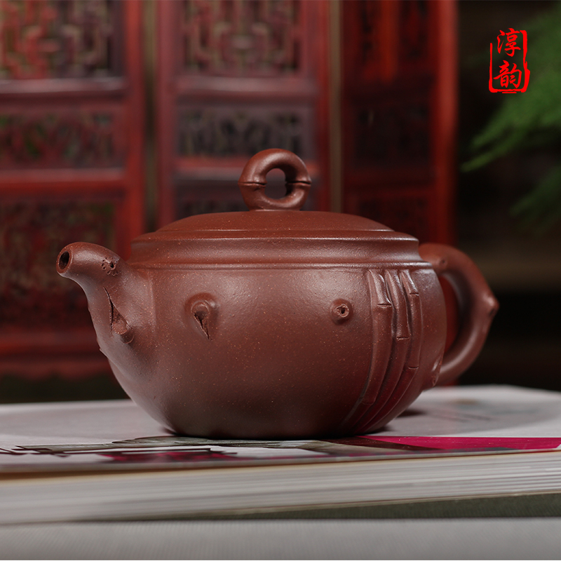 名家周超宜兴紫砂壶纯全手工竹节壶精品茶壶稀有原矿底槽清
