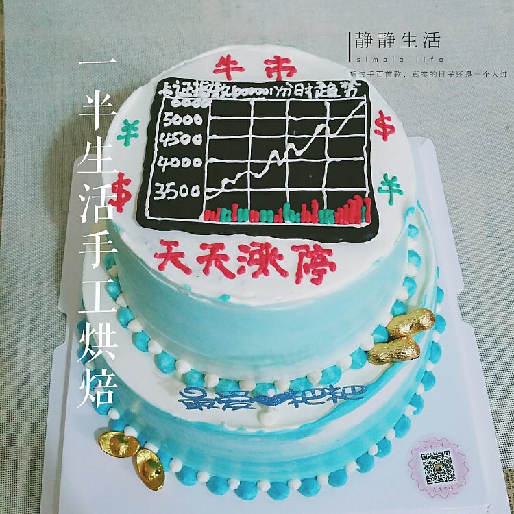 股市情景双层蛋糕