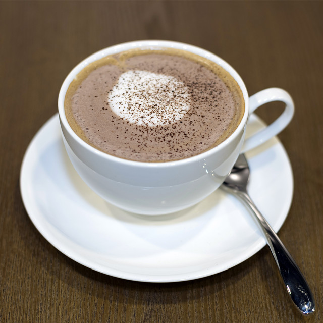 mocha coffee is made of 1/3 coffee, 1/3 chocolate milk foam, and