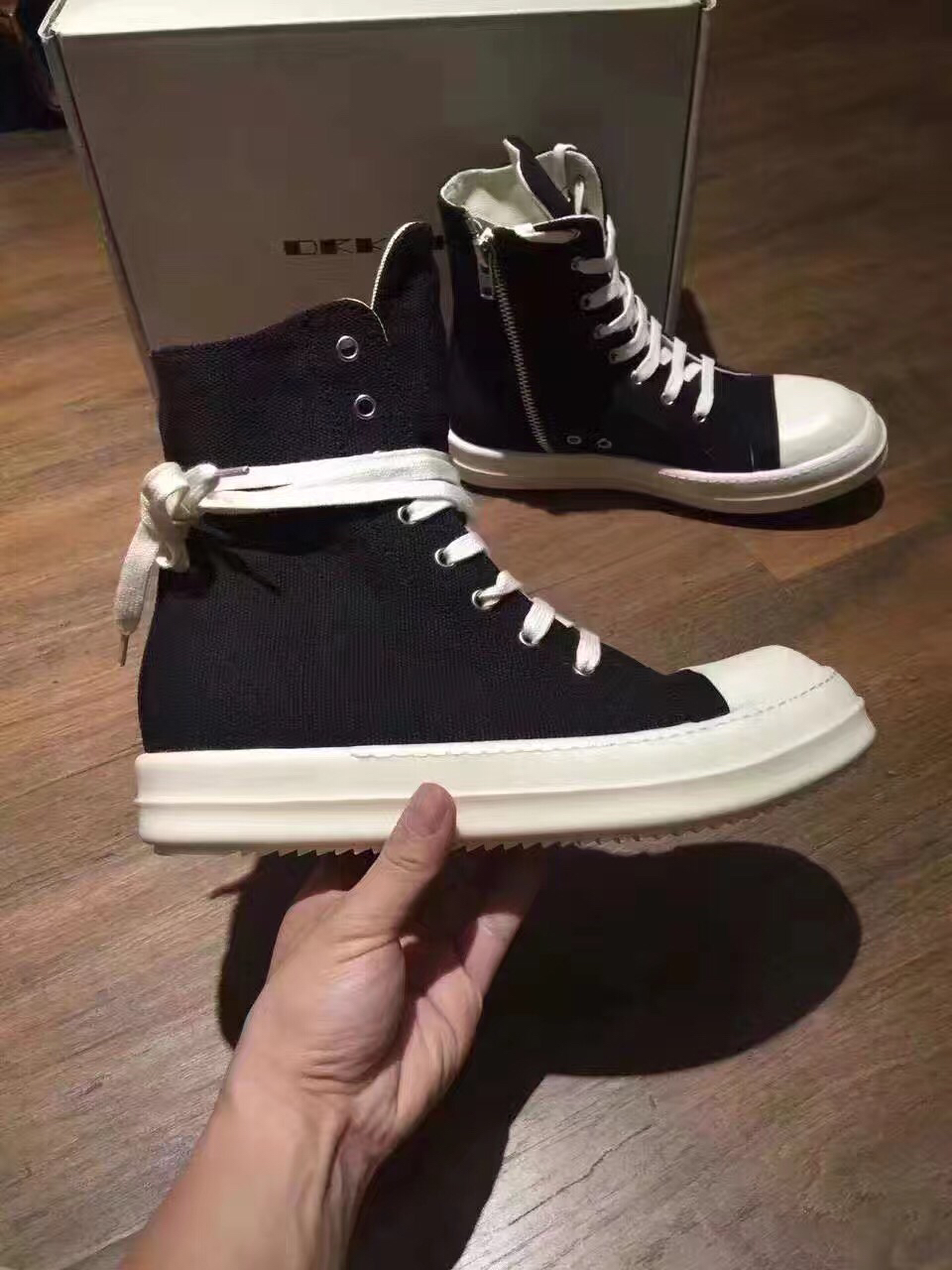 rick owens 帆布 大匡威 ro 高帮休闲鞋