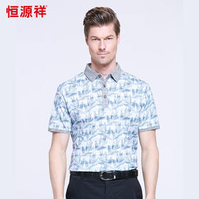 恒源祥男士夏季新款翻领商务短袖T恤 01157006