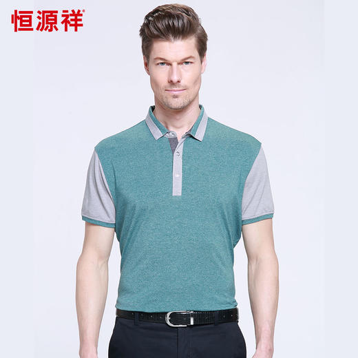 恒源祥男士夏季新款商务休闲短袖T恤 01155024 商品图2