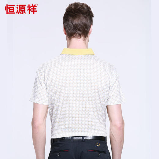 恒源祥男士夏季新款翻领格子短袖T恤 01152031 商品图3