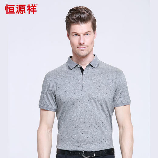 恒源祥男士夏季新款翻领短袖T恤 01152028 商品图3