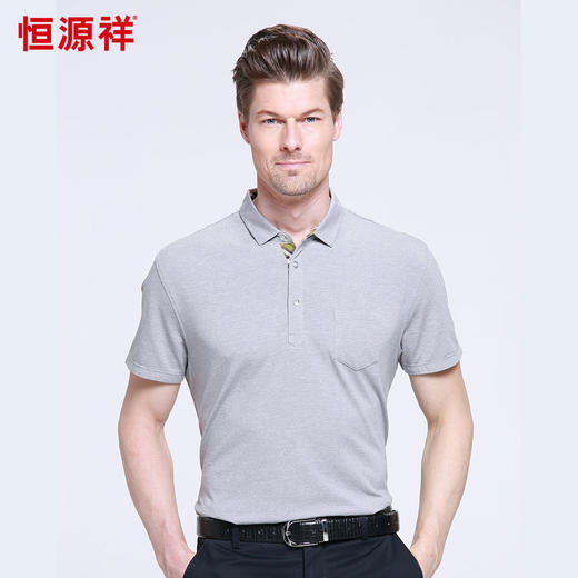 恒源祥男士夏季新款翻领商务短袖T恤 01155018 商品图2
