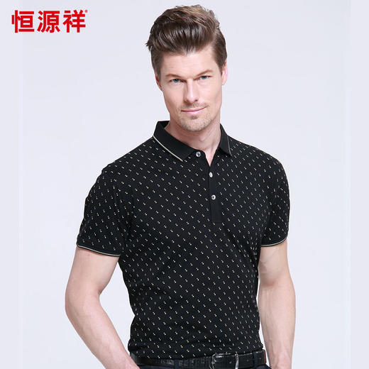 恒源祥男士夏季新款翻领短袖T恤 01152028 商品图2