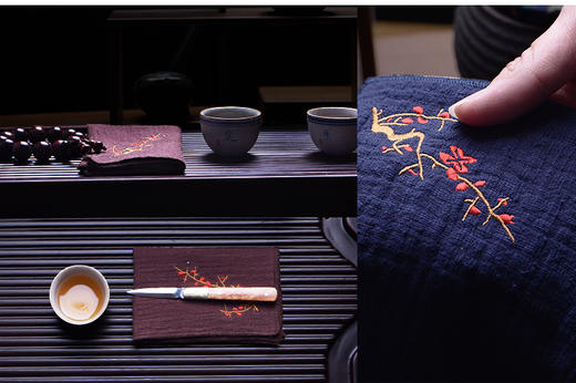 茶巾-红梅茶巾【可定制、无包装袋】 商品图0