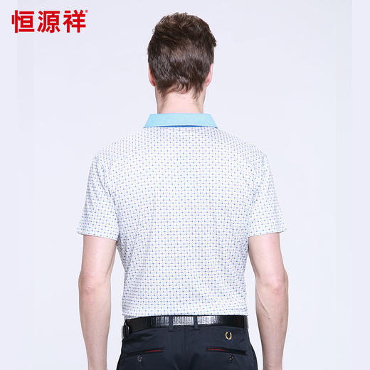 恒源祥男士夏季新款翻领格子短袖T恤 01152031 商品图1