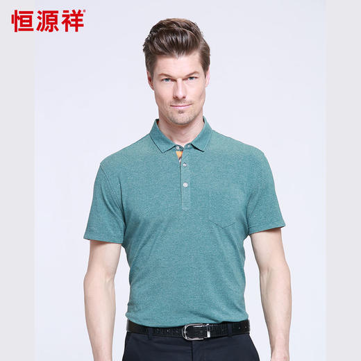 恒源祥男士夏季新款翻领商务短袖T恤 01155018 商品图4
