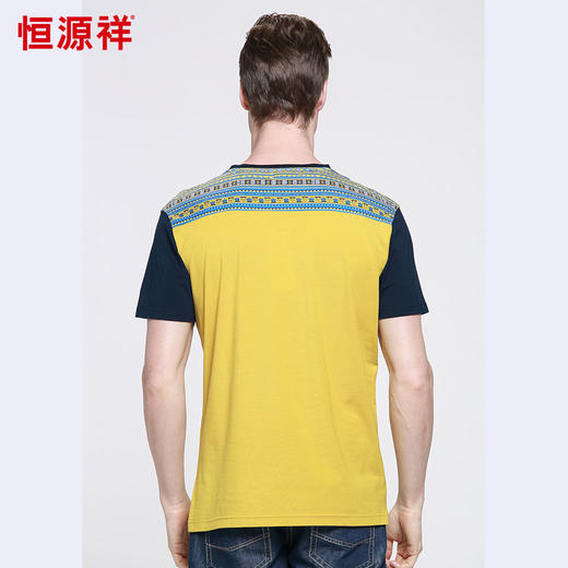 恒源祥男士夏季新款休闲V领短袖T恤 01153001 商品图5