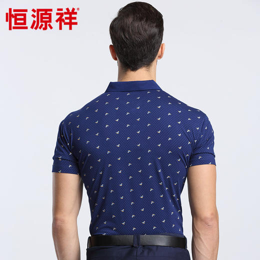 恒源祥男士夏季新款翻领商务短袖T恤 01167002 商品图5