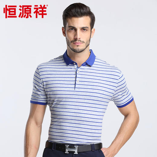 恒源祥男士夏季新款翻领商务短袖T恤 01166011 商品图3