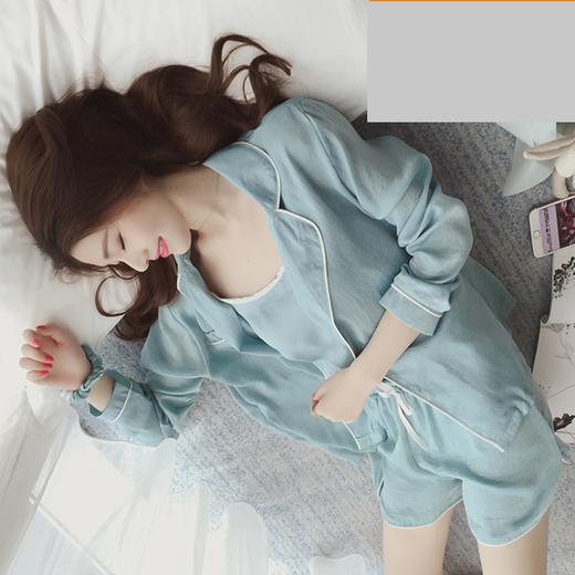 【优美】夏季薄款真丝家居服七件套 商品图0