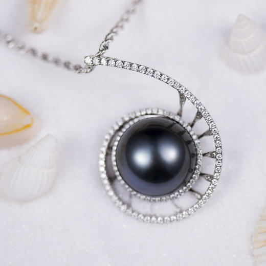 「海的声音」黑珍珠钻石吊坠 商品图6