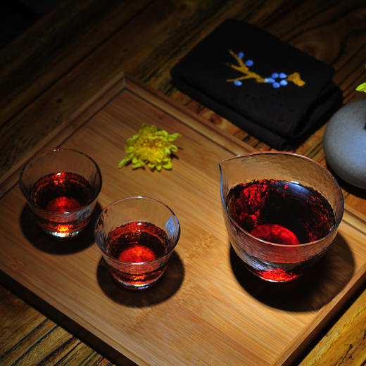 茶杯-玻璃品茗杯-进口锤纹斗笠杯30ml 商品图1