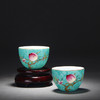 【宝瓷林】湖水绿扒花粉彩九桃小罗汉杯5头茶具 商品缩略图2
