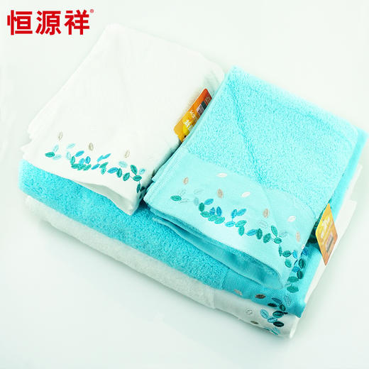 恒源祥埃及棉刺绣套巾2GT3443 2GY2482 商品图3
