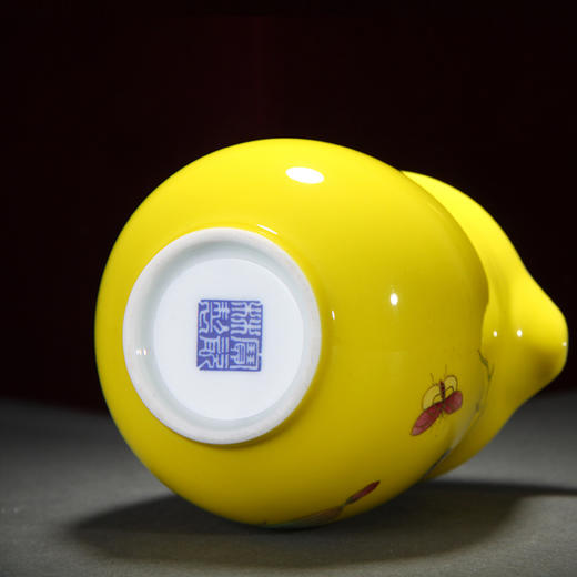 【宝瓷林】明黄粉彩丝瓜蹲式杯6头茶具 商品图4