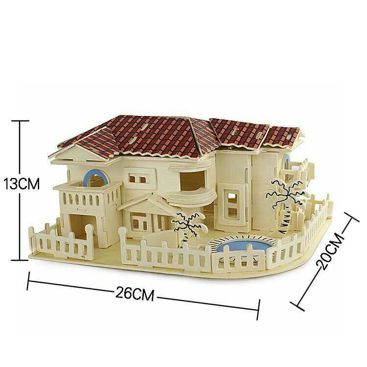 3d立体拼图木制情人节儿童拼图房屋装饰生日益智礼物